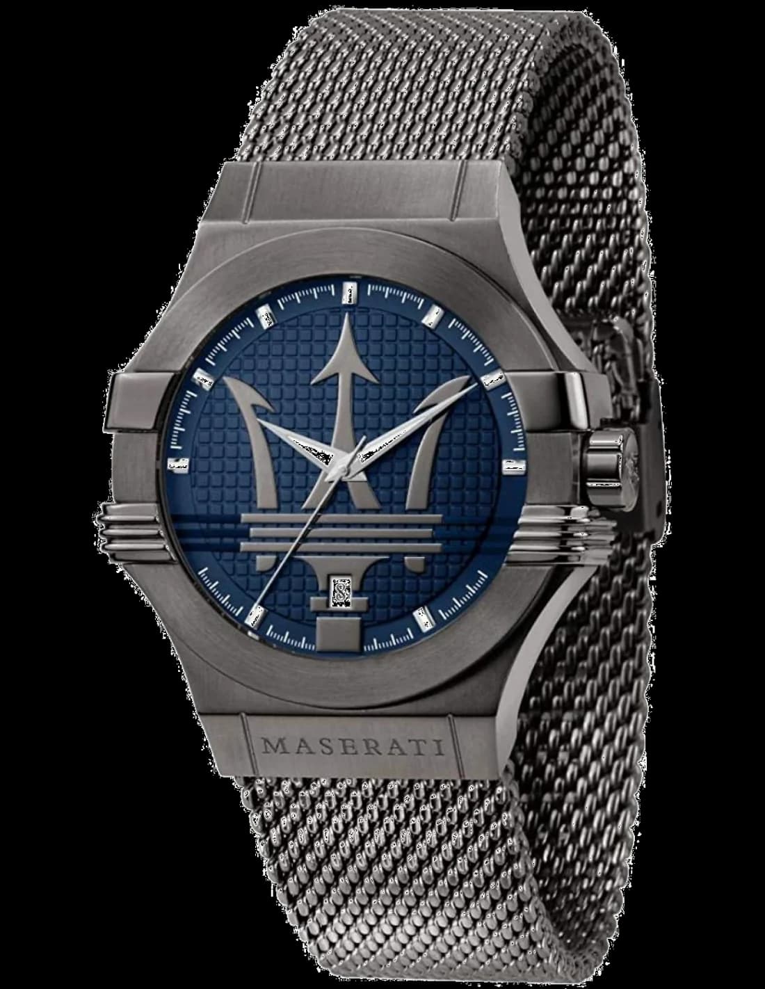Montre Maserati Potenza R8853108005 bracelet maille milanaise gris