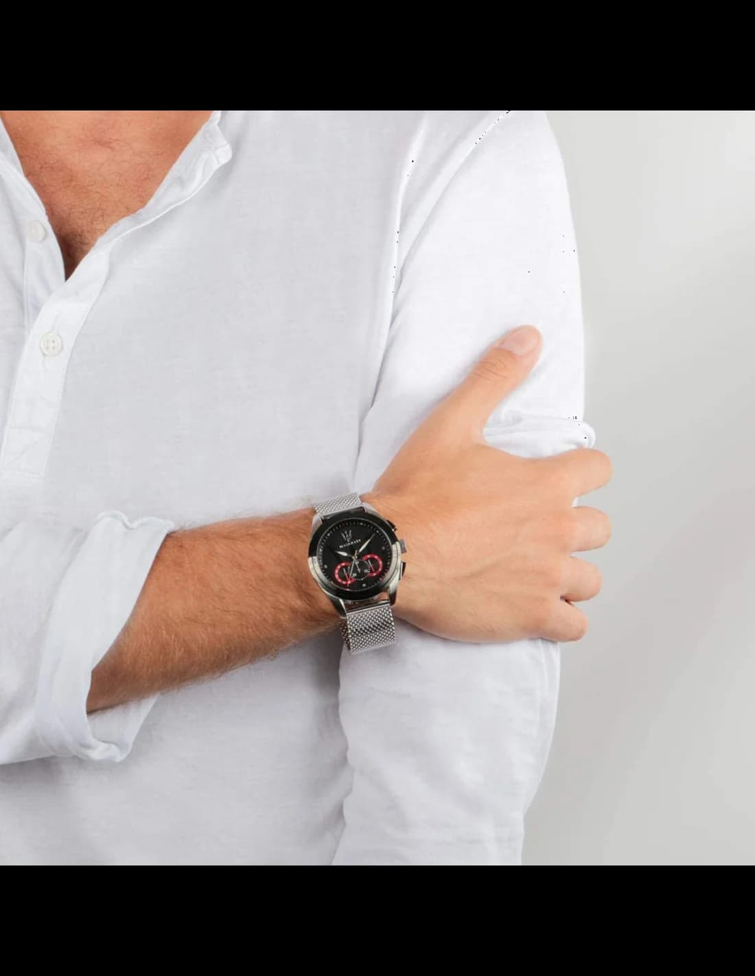Montre Maserati R8873612005 homme détail cadran noir