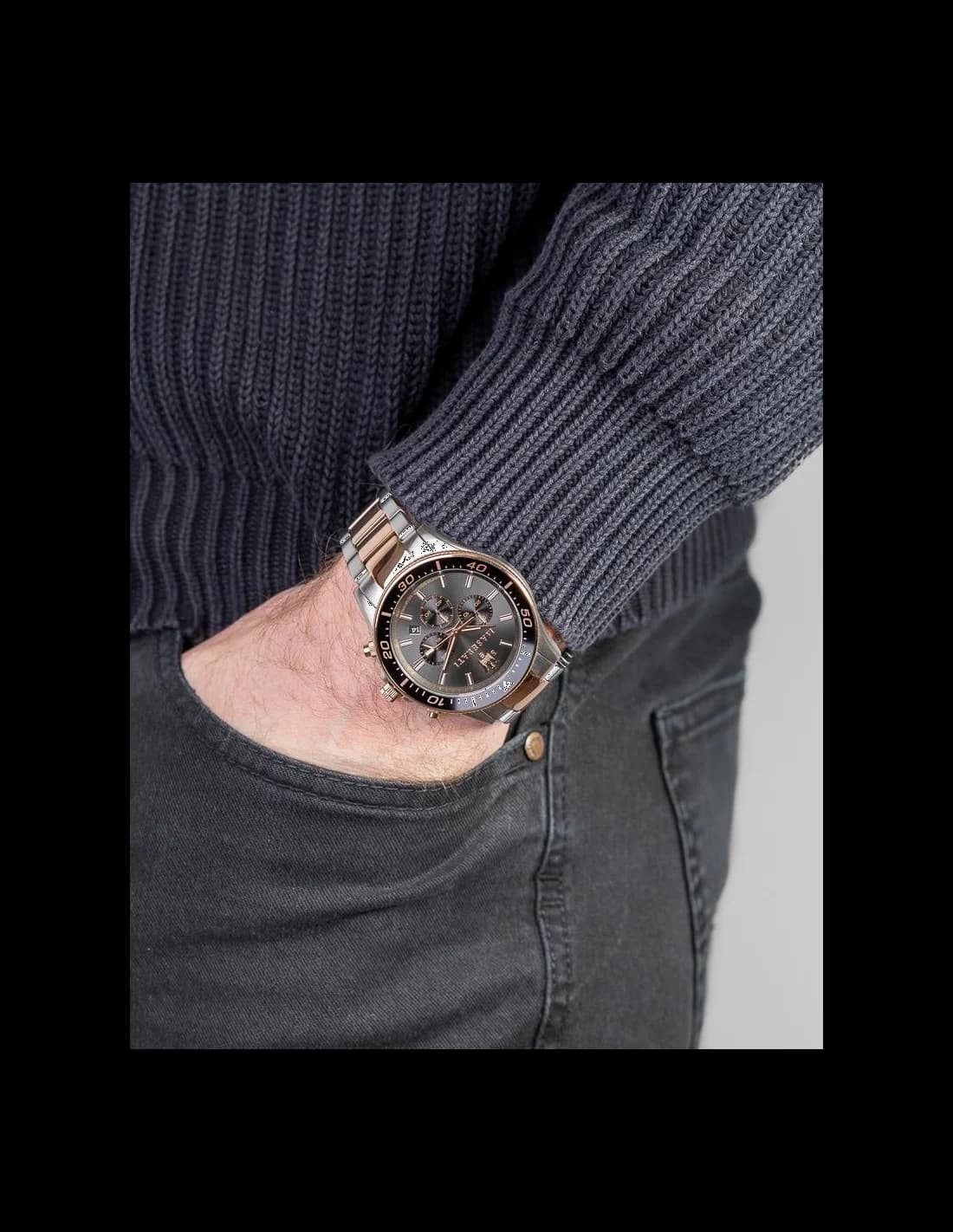 Montre Maserati R8873640002 homme verso boîtier argent