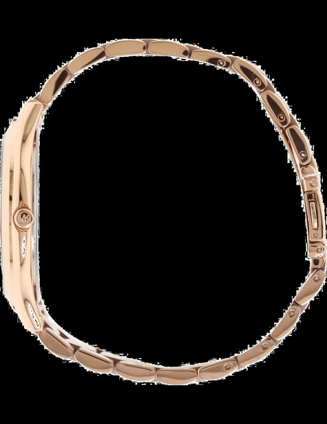 Montre Michael Kors Runway MK3181 profil latéral boîtier or rose 42mm