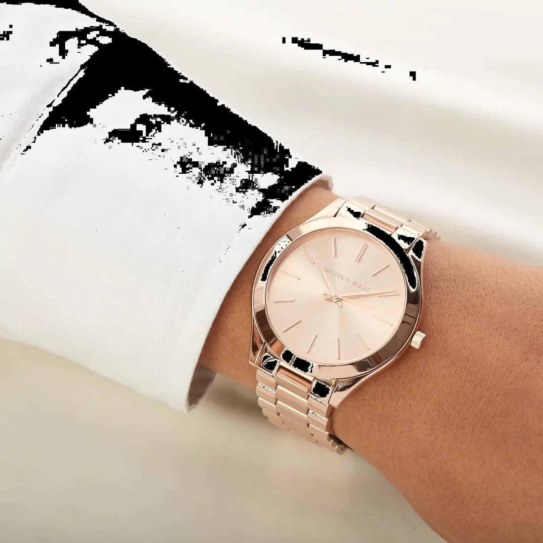 Montre Michael Kors MK3197 femme détail bracelet acier inoxydable
