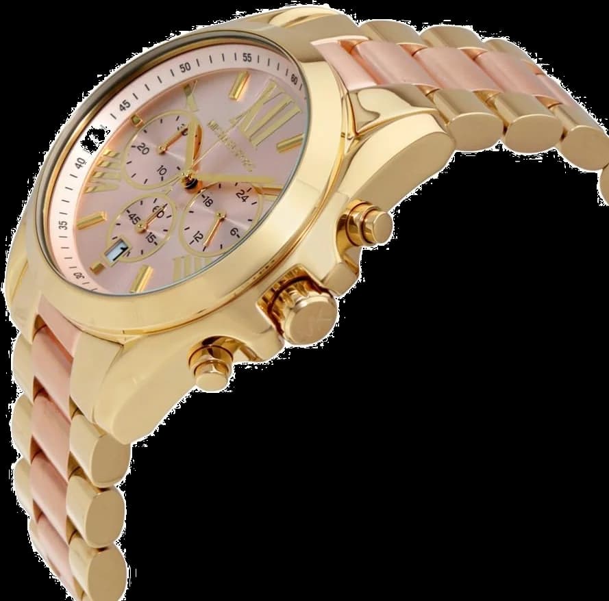 Montre Michael Kors MK6359 Bradshaw détail cadran fuchsia index bâtons chiffres