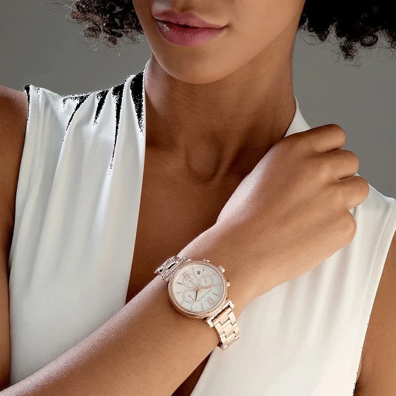 Montre Michael Kors MK6576 femme détail cadran nacre