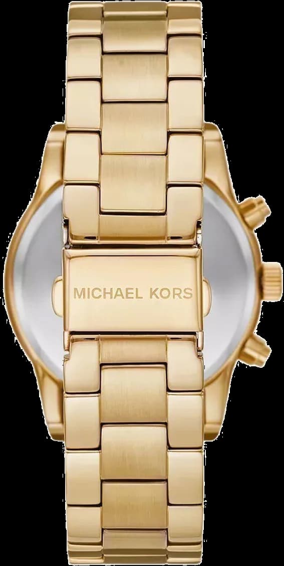 Montre femme chronographe Michael Kors Ritz MK7310 bracelet en acier doré jaune vue 2