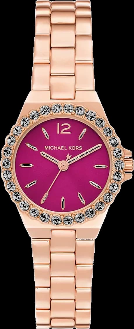 Montre Michael Kors Lennox MK7396 cadran magenta bracelet en acier inoxydable