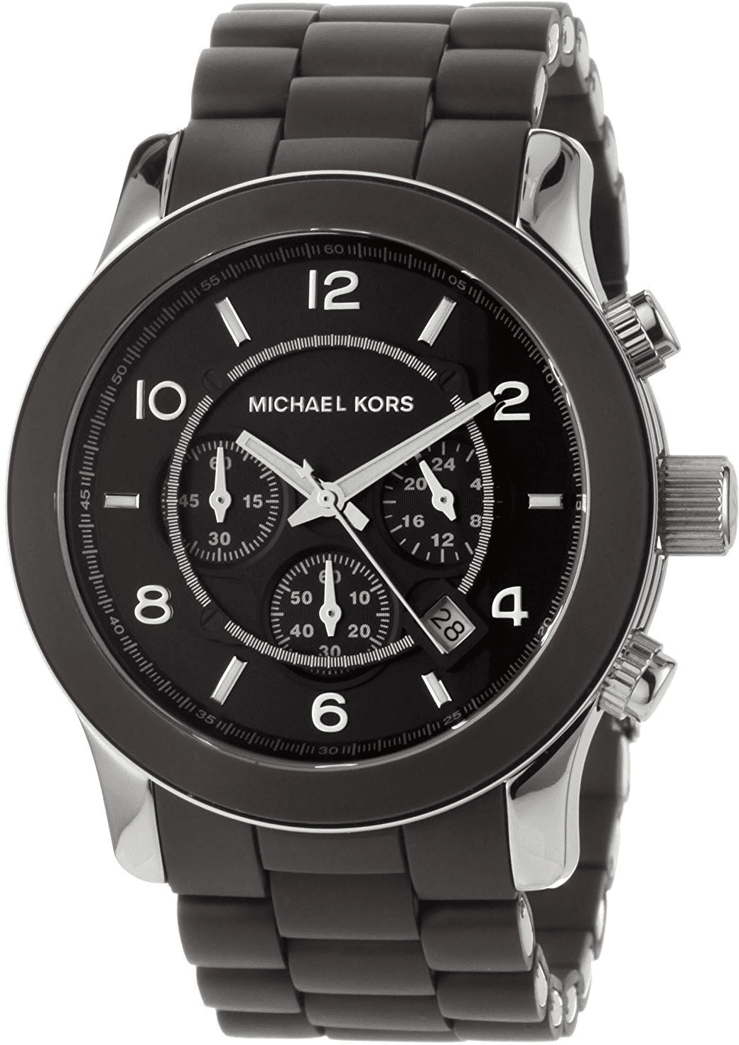 Montre Michael Kors MK8129 Chronographe Sport Silicone Brun et Argent