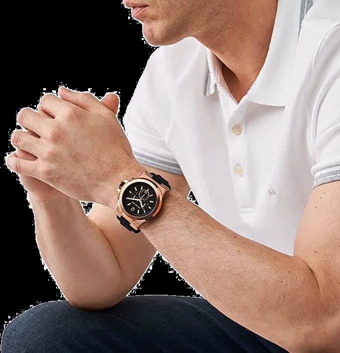 Montre Michael Kors Dylan MK8184 boîtier or rose fond acier quartz