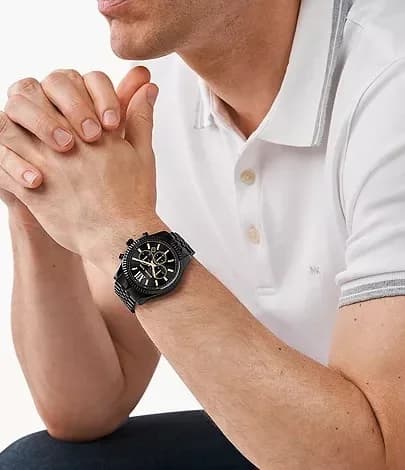 Boîtier noir Michael Kors MK8603 Lexington 44mm verso acier inoxydable