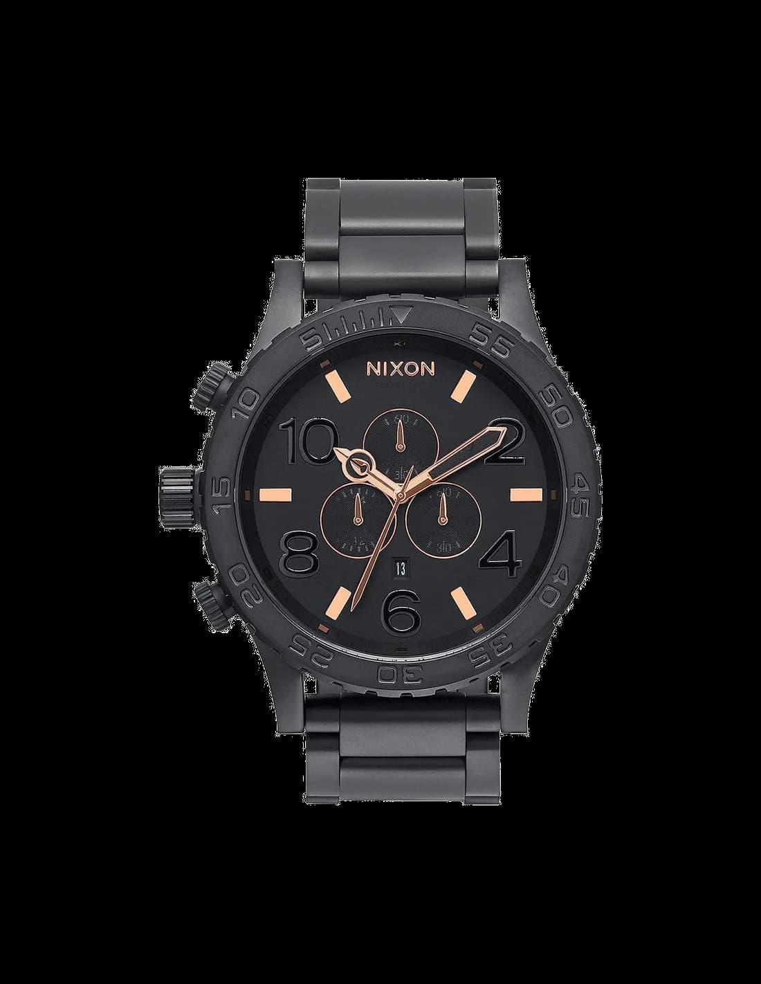 Nixon A083-957 cadran noir et bracelet cuir marron — Montres Outlet