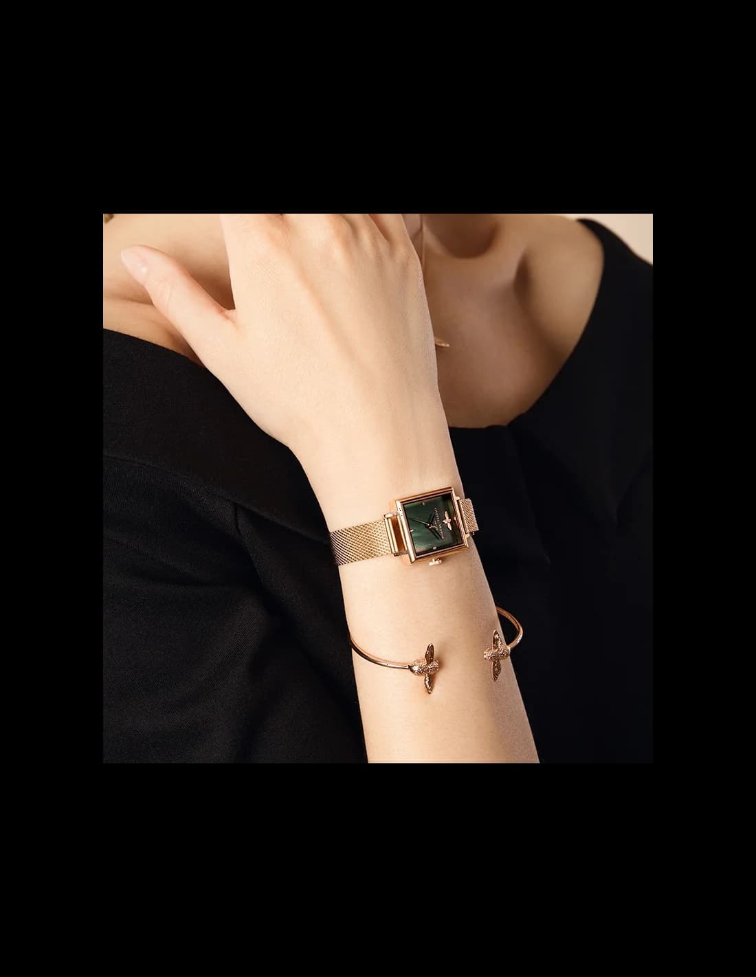 Montre Olivia Burton OB16EX220 femme détail cadran vert