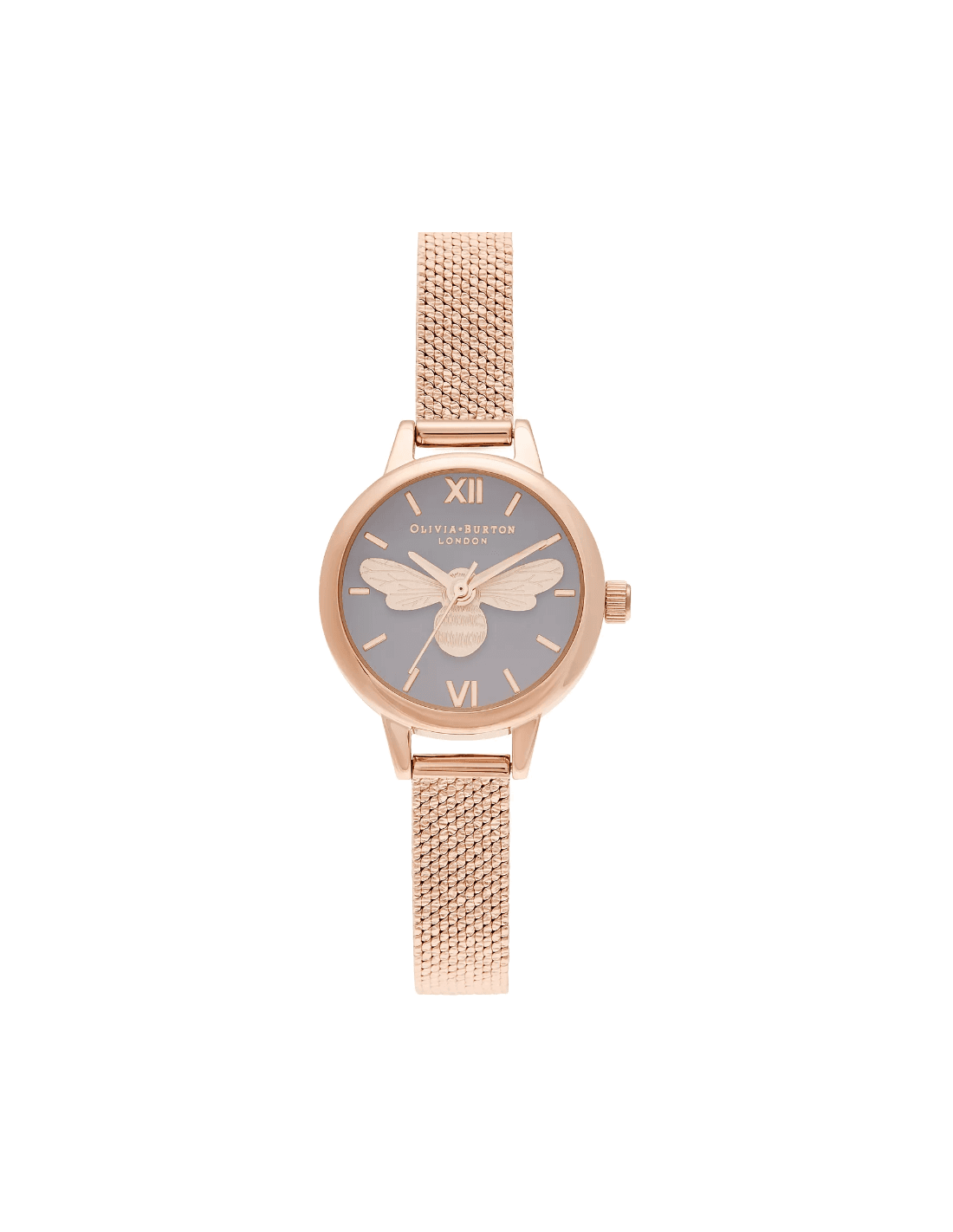 Montre Olivia Burton OB16MC54 Abeille 3D Cadran Gris et Maille Milanaise Argentée