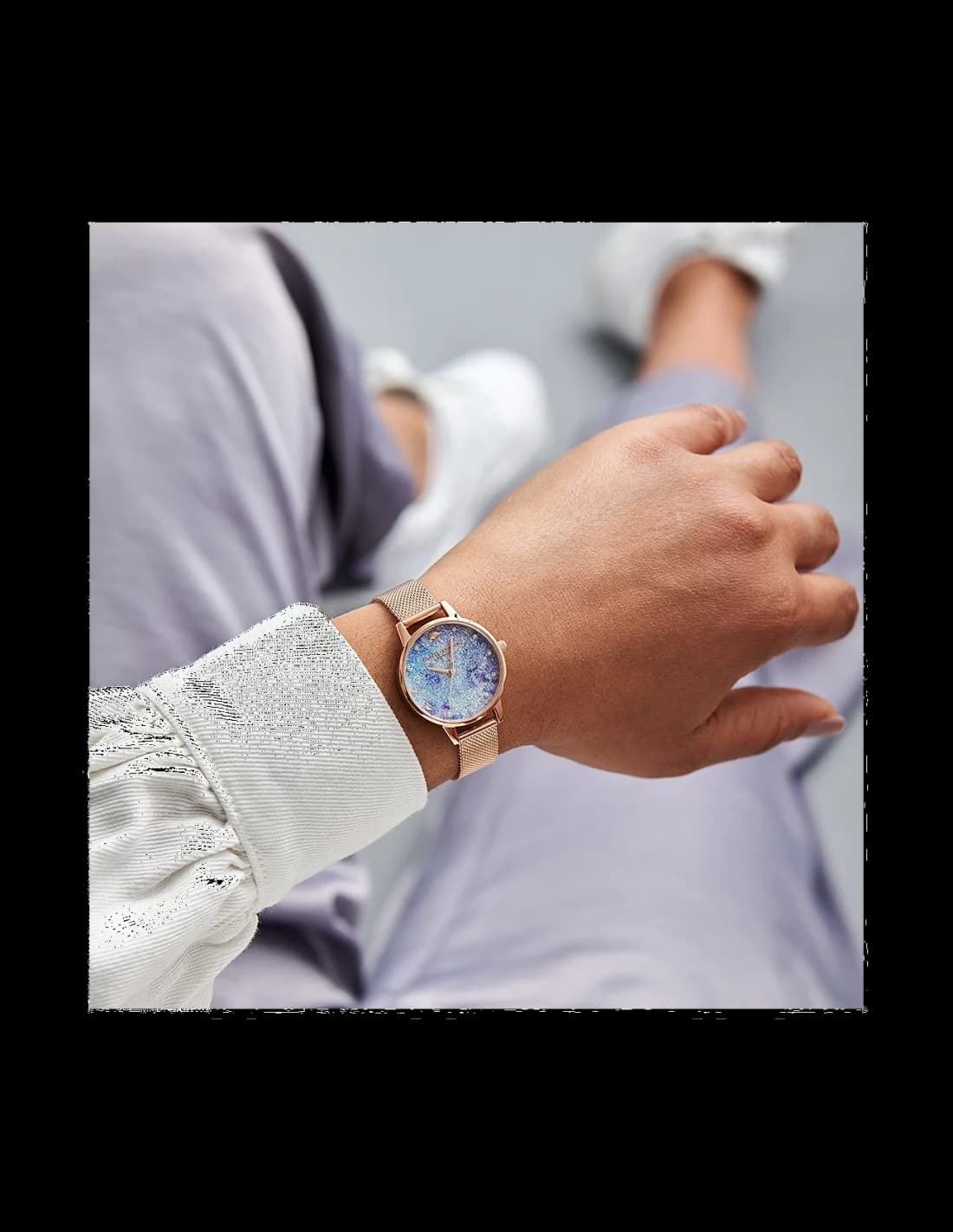 Montre Olivia Burton OB16US44 femme détail cadran pailleté