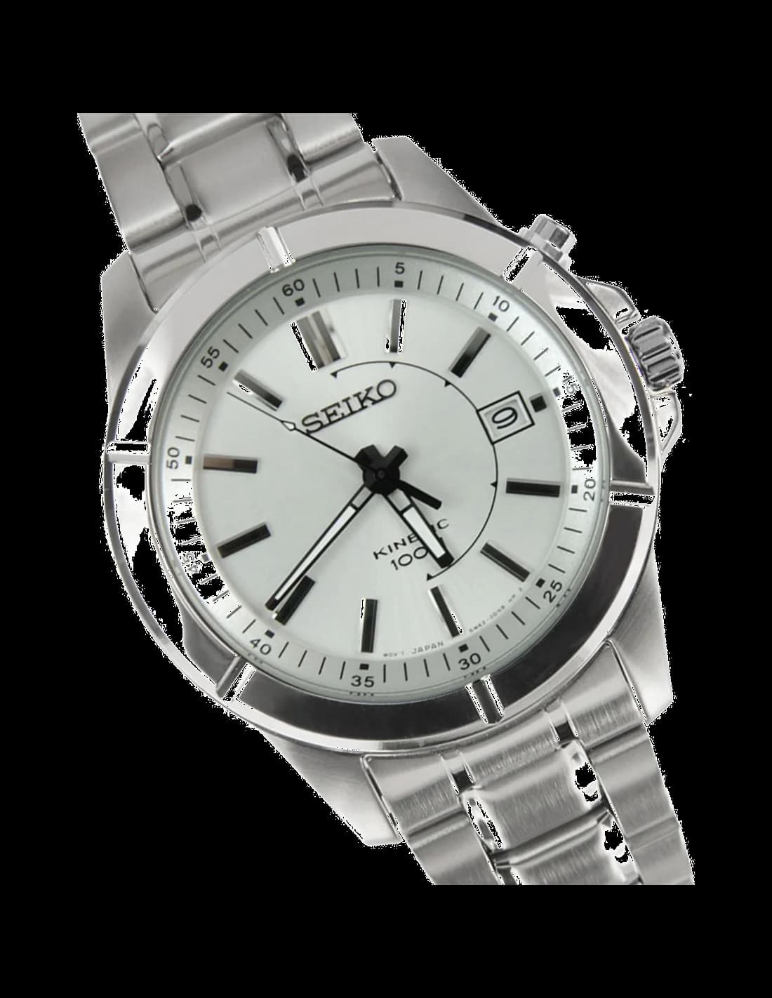Montre Seiko SKA535 homme détail cadran argent