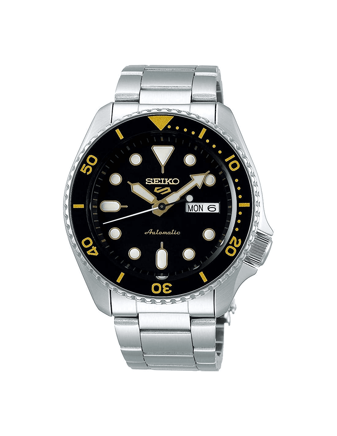 Montre Homme Seiko SRPD57K1 Automatique Acier Cadran Noir et Or
