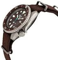 Montre Seiko SRPD85K1 Automatique Cadran Marron et Bracelet Textile Kaki vue 2
