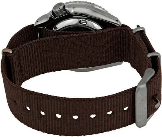 Montre Seiko SRPD85K1 Automatique Cadran Marron et Bracelet Textile Kaki vue 3