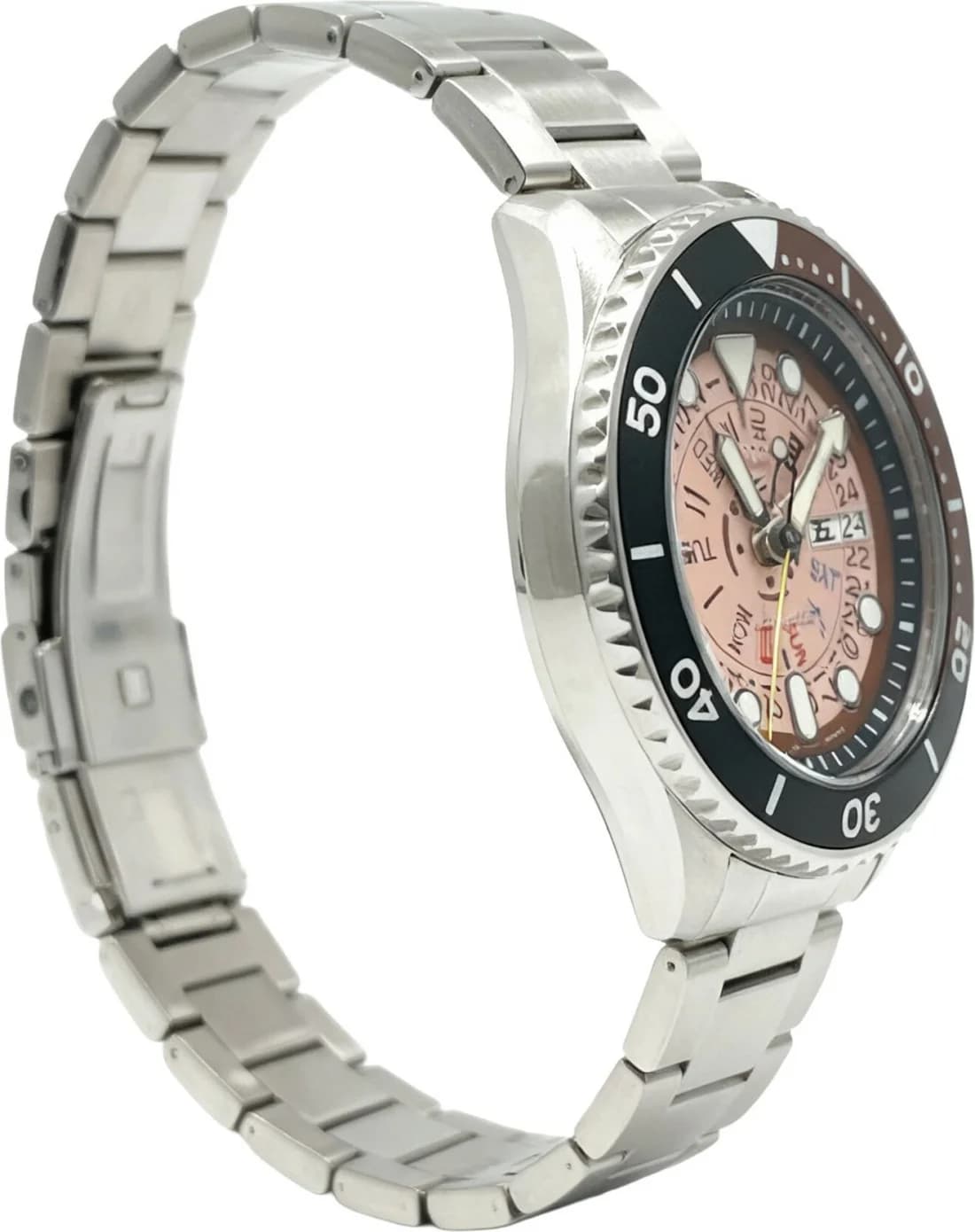 Montre Seiko SRPJ47PK Automatique Cadran Rose Métallisé et Acier vue 2