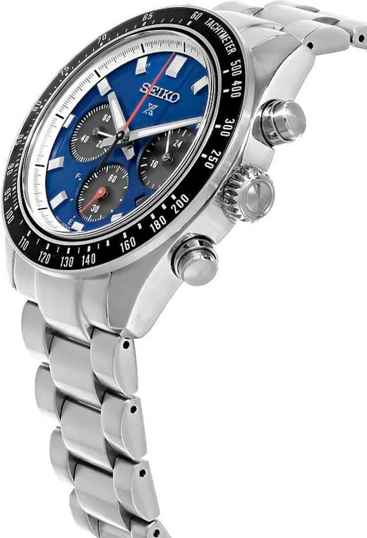 Seiko SSC931 chronographe solaire profil boîtier acier 41mm