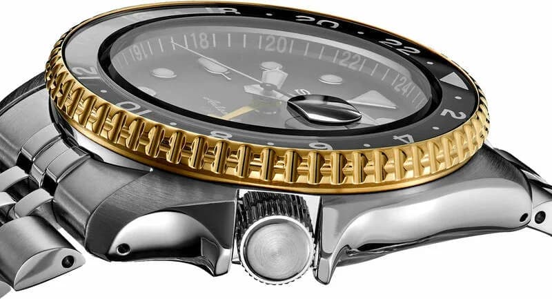 Seiko SSK021K1 bracelet acier argent profil montre homme GMT