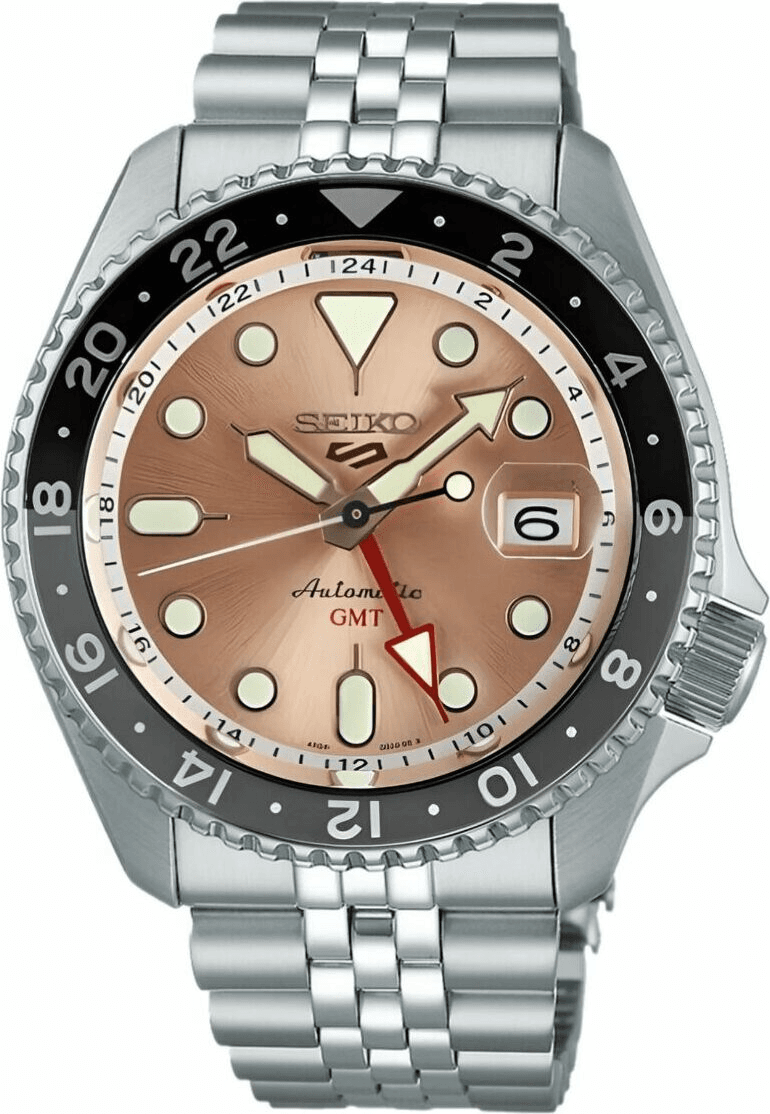 Montre Seiko SSK043K1 GMT Automatique Cadran Saumon Doré Acier