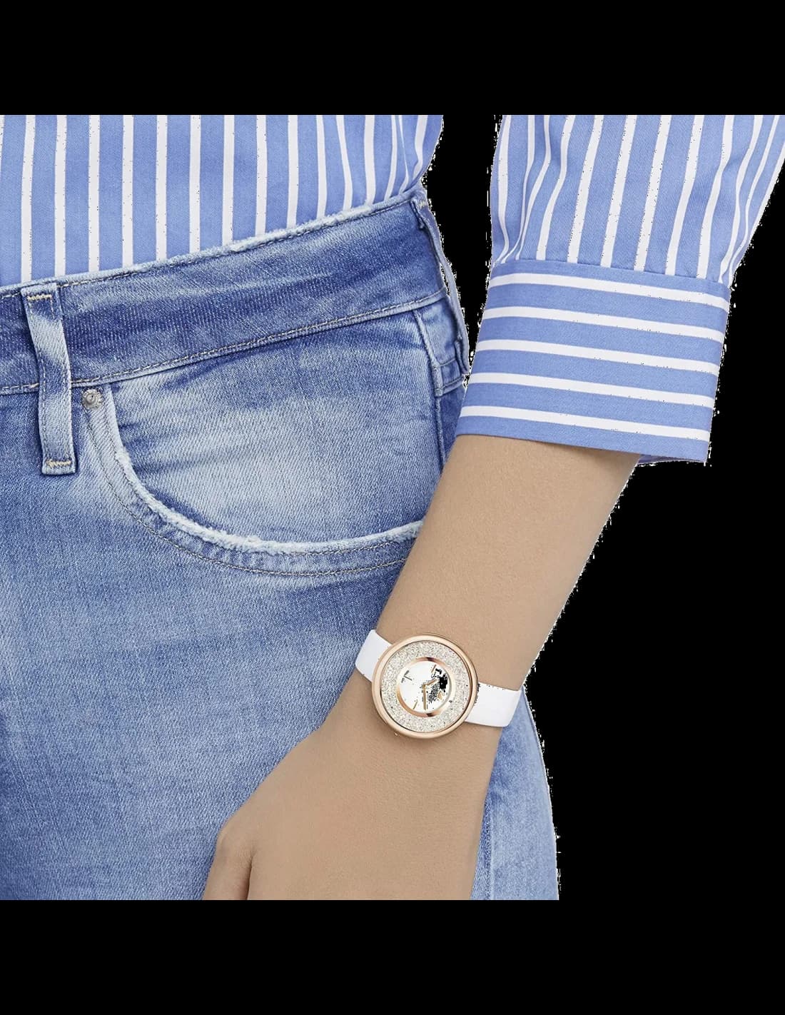 Montre Swarovski 5376083 femme détail cadran argent