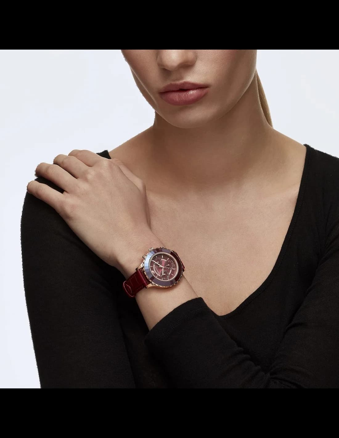 Montre Swarovski 5547642 femme détail bracelet cuir