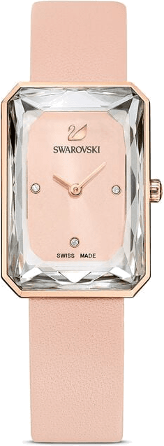 Montre Femme Swarovski 5547719 Uptown Cadran Rose et Bracelet Cuir Beige
