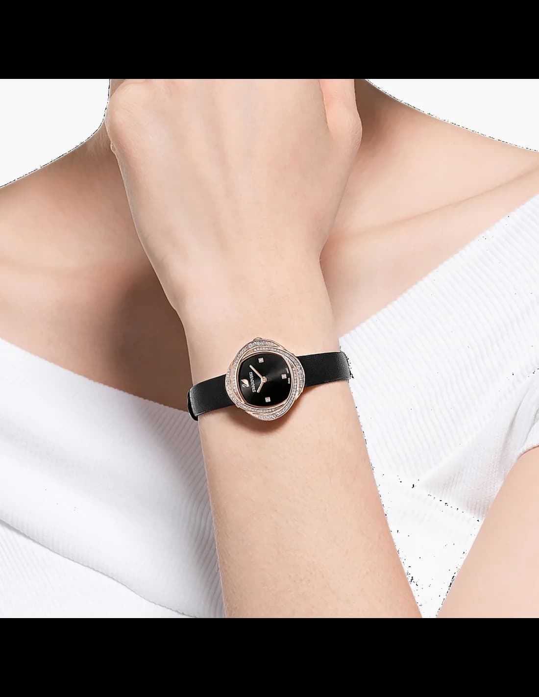 Montre Swarovski 5552421 femme détail cadran noir