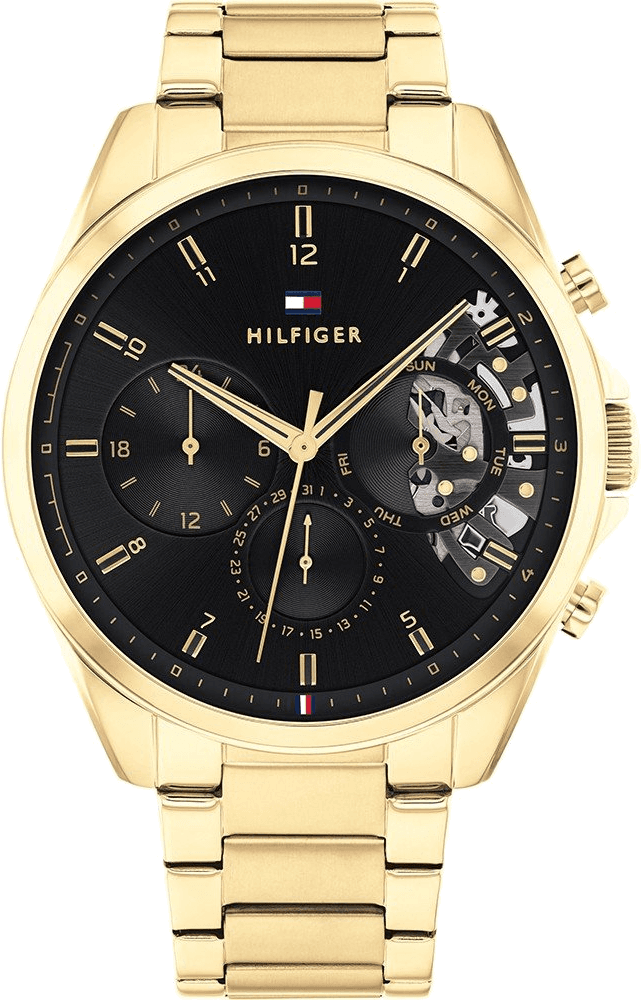 Montre Tommy Hilfiger 1710447 Baker en acier doré avec cadran squelette