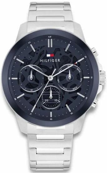 Montre Tommy Hilfiger 1710684 Henry en Acier Argenté et Cadran Bleu