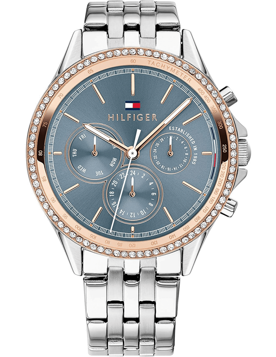 Montre Tommy Hilfiger Ari 1781976 cadran bleu ornée de brillants