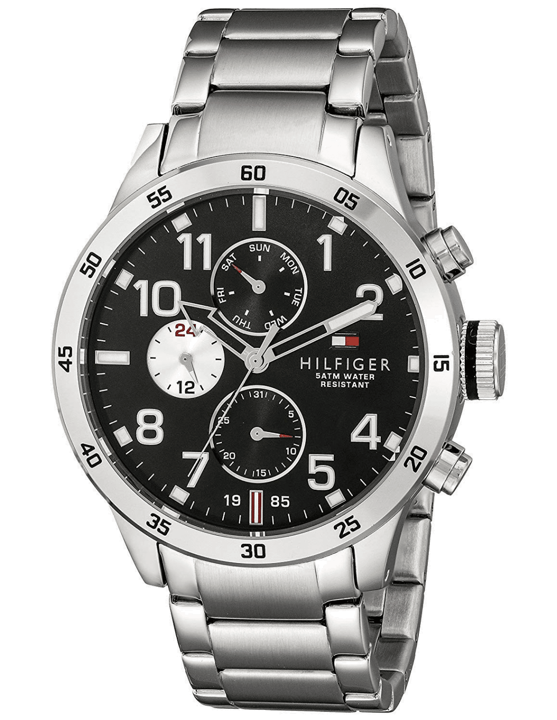 Montre Homme Tommy Hilfiger 1791141 Chronomètre en Acier et Cadran Noir