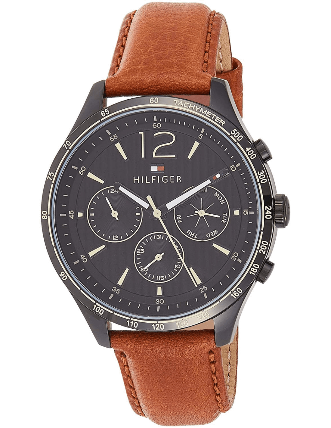 Montre Tommy Hilfiger 1791470 Cadran Bleu et Bracelet Cuir Brun