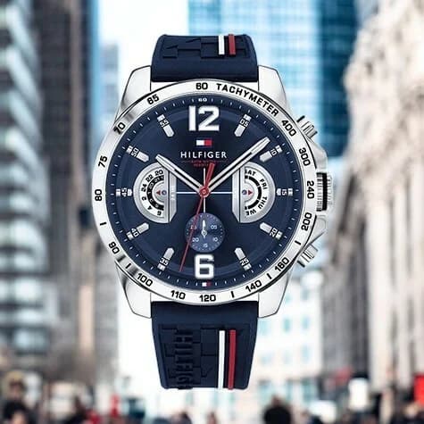 Montre Tommy Hilfiger 1791476 Decker fond boîtier argent étanchéité 30m quartz