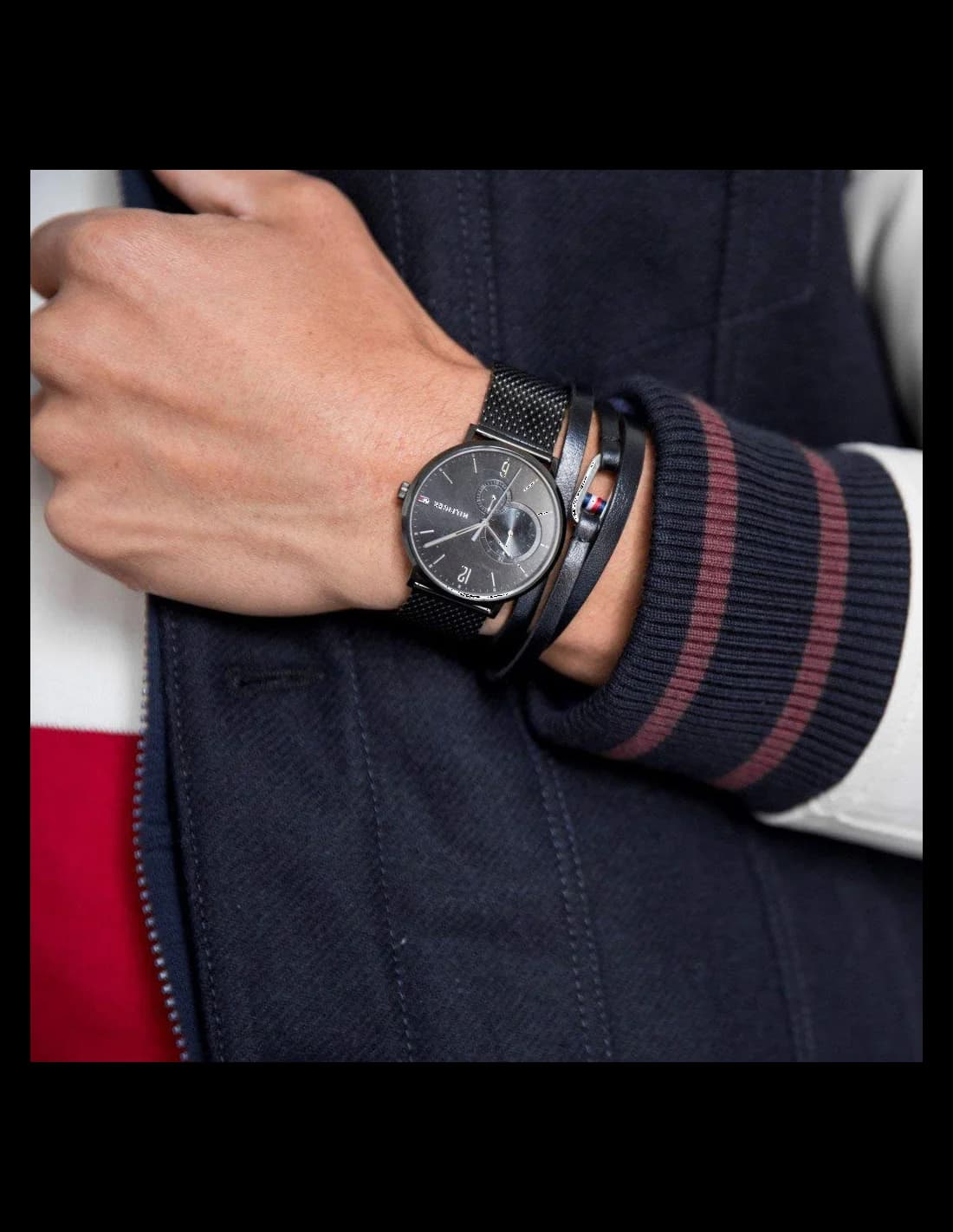 Montre Tommy Hilfiger 1791507 homme détail cadran noir
