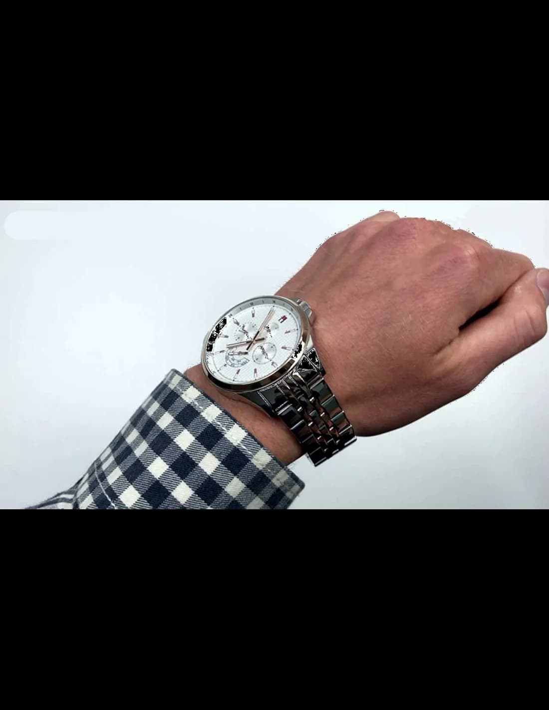 Montre Tommy Hilfiger 1791617 homme détail cadran blanc