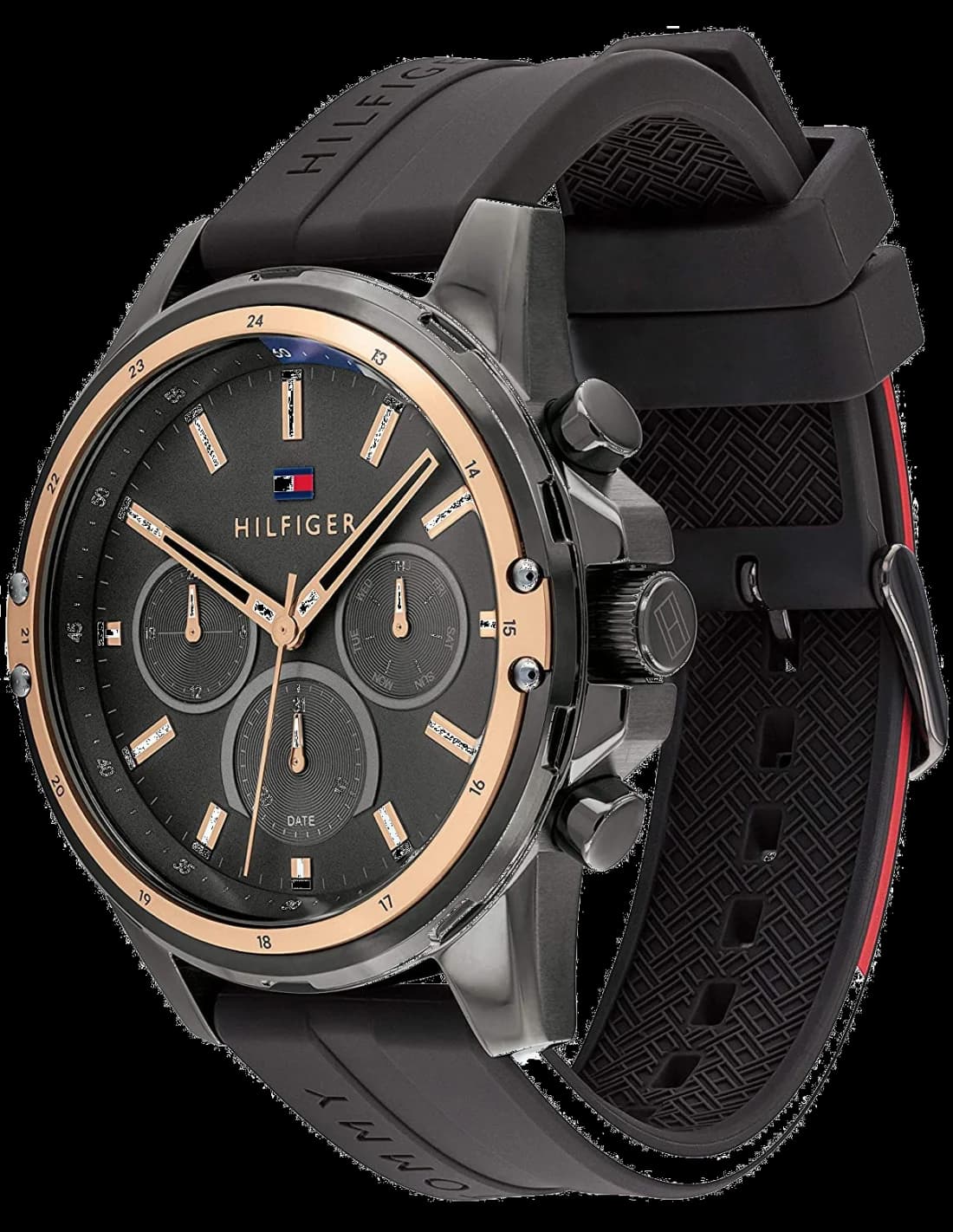 Montre Tommy Hilfiger 1791792 homme détail cadran noir