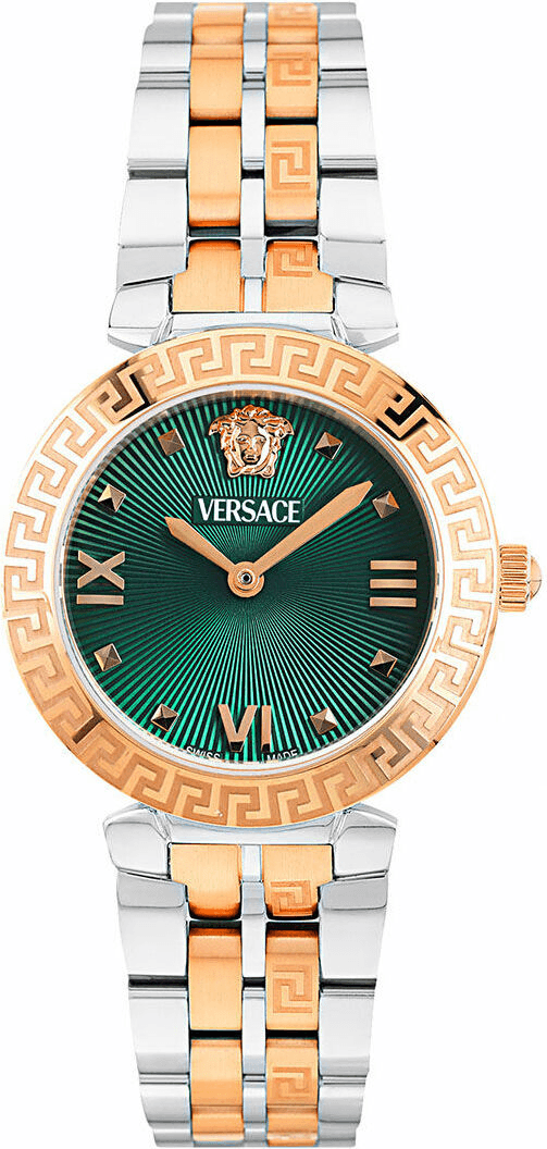 Montre Versace VEOCA0224 en Acier Bicolore avec Cadran Vert Soleillé