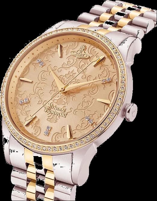 Montre Vivienne Westwood The Wallace VV208CPSG profil bracelet argent or
