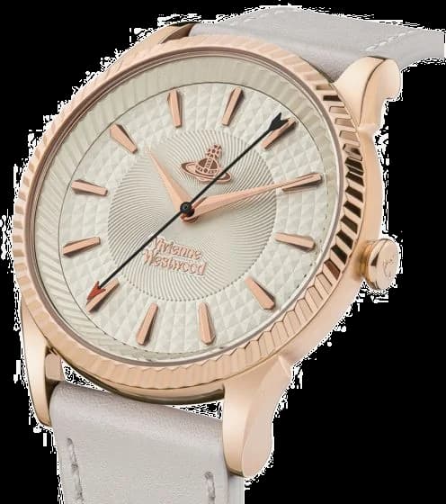 Montre Westwood Seymour VV240RSWH profil bracelet cuir beige boucle ardillon