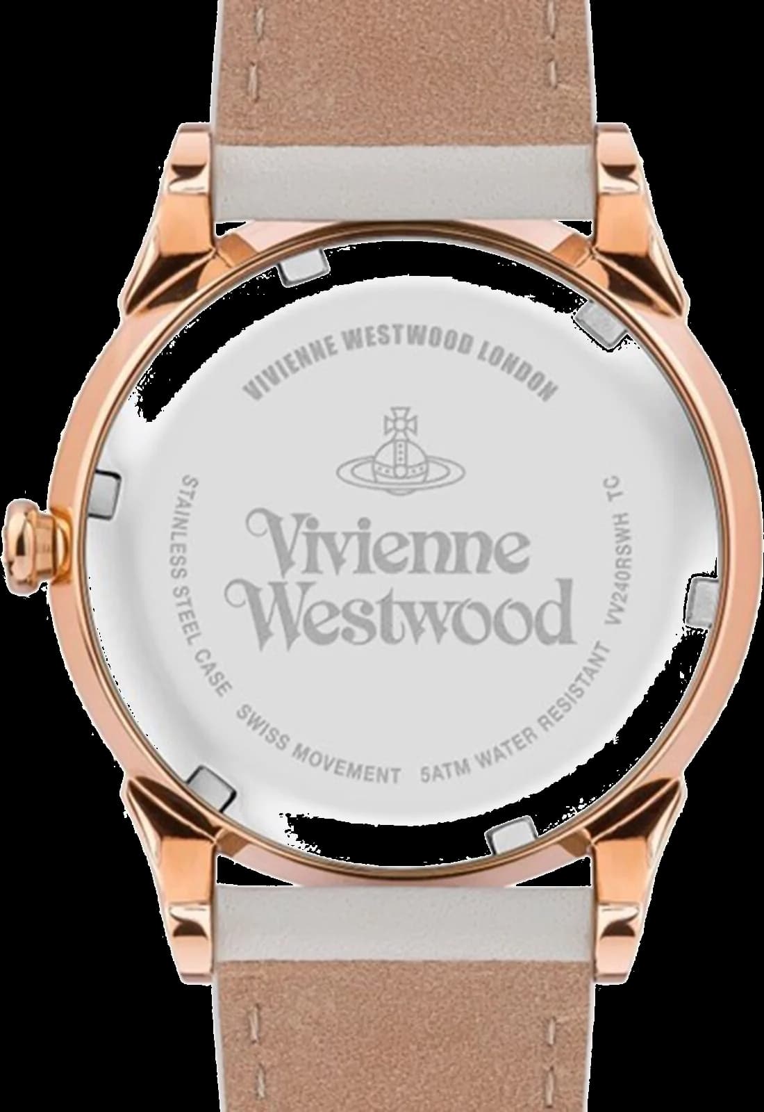 Verso boîtier or rose montre Vivienne Westwood VV240RSWH quartz 38mm