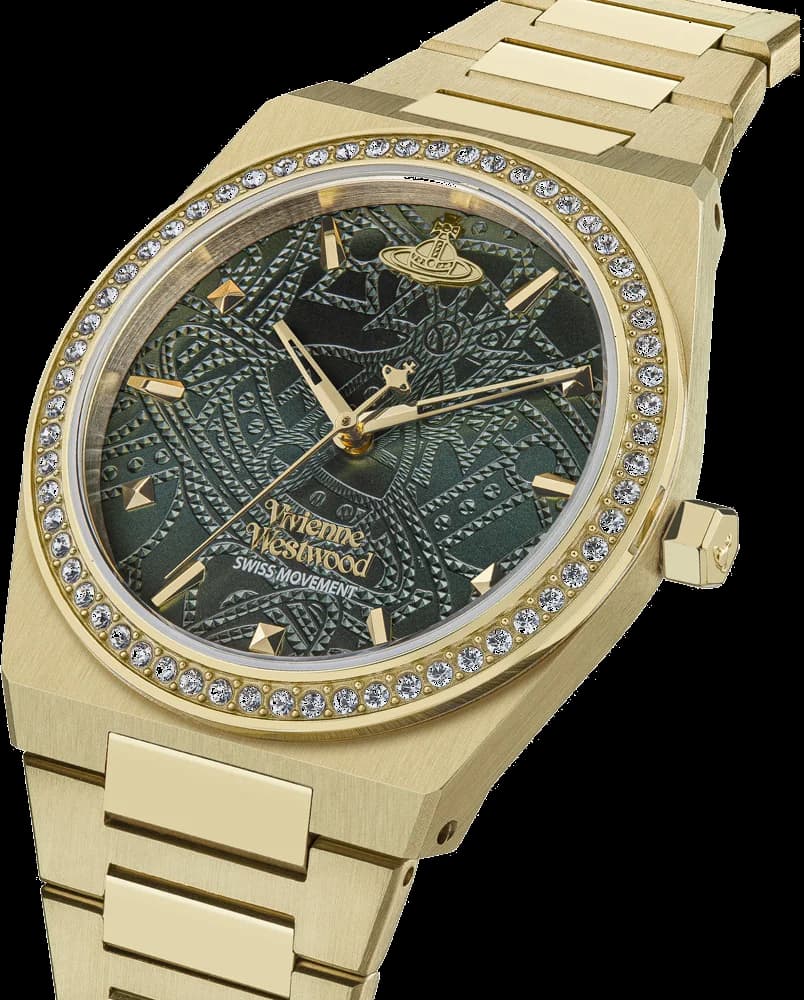 Montre Vivienne Westwood VV244GDGR femme détail cadran vert