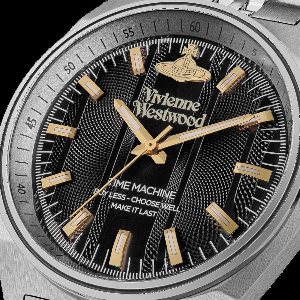 Montre Vivienne Westwood VV251BKSL unisexe détail cadran noir