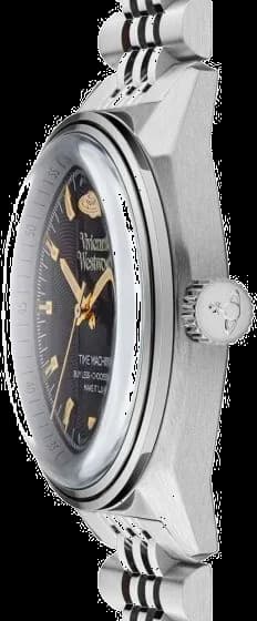Montre Vivienne Westwood VV251BKSL unisexe verso boîtier argent