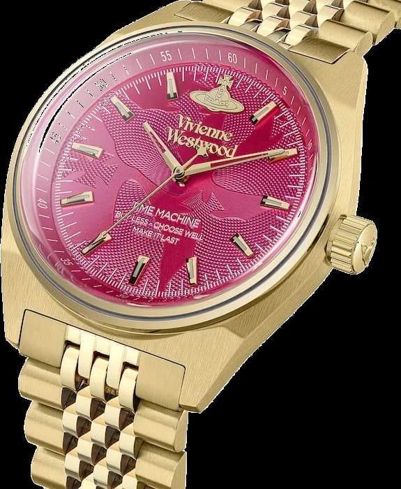 Montre Vivienne Westwood VV251RRGD profil bracelet acier doré boucle déployante