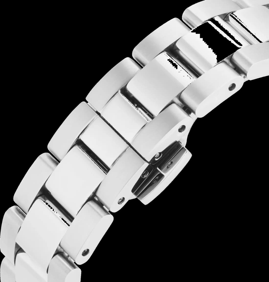 VV292PKSL détail bracelet acier argenté chaîne mailles fermeture déployante femme