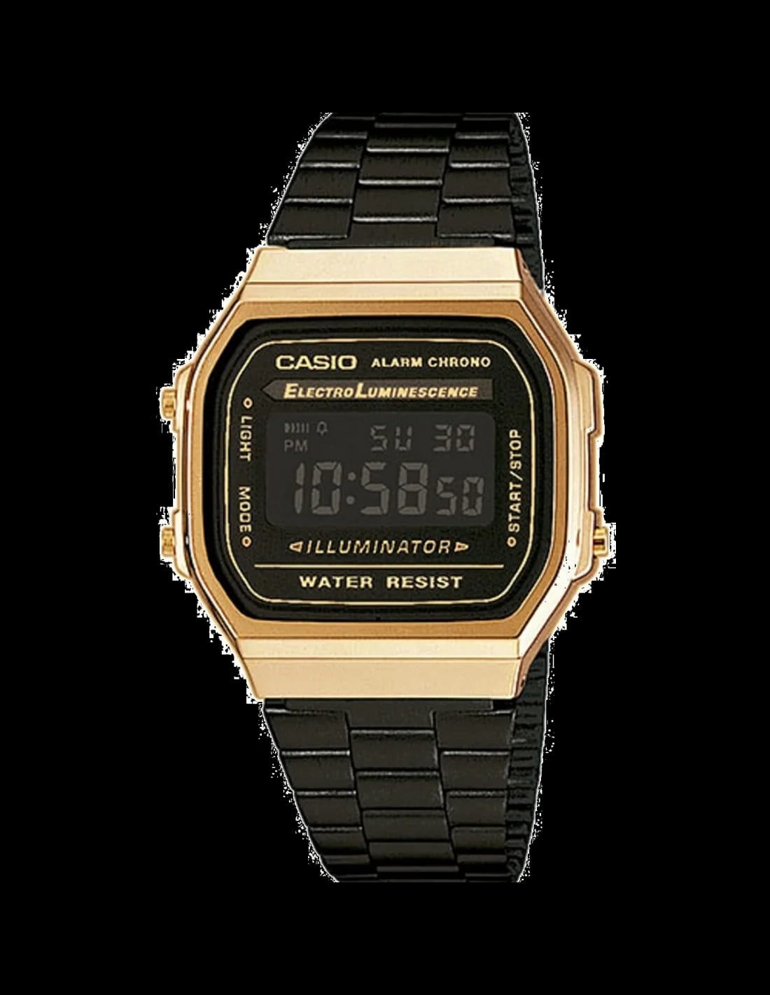 Casio A168WEGB-1BEF montre numérique avec boîtier en acier inoxydable — Montres Outlet