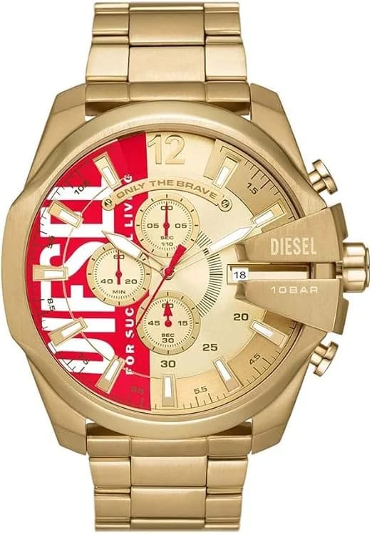 Diesel DZ4595 — Montre chronographe noir avec bracelet cuir - Montres Outlet