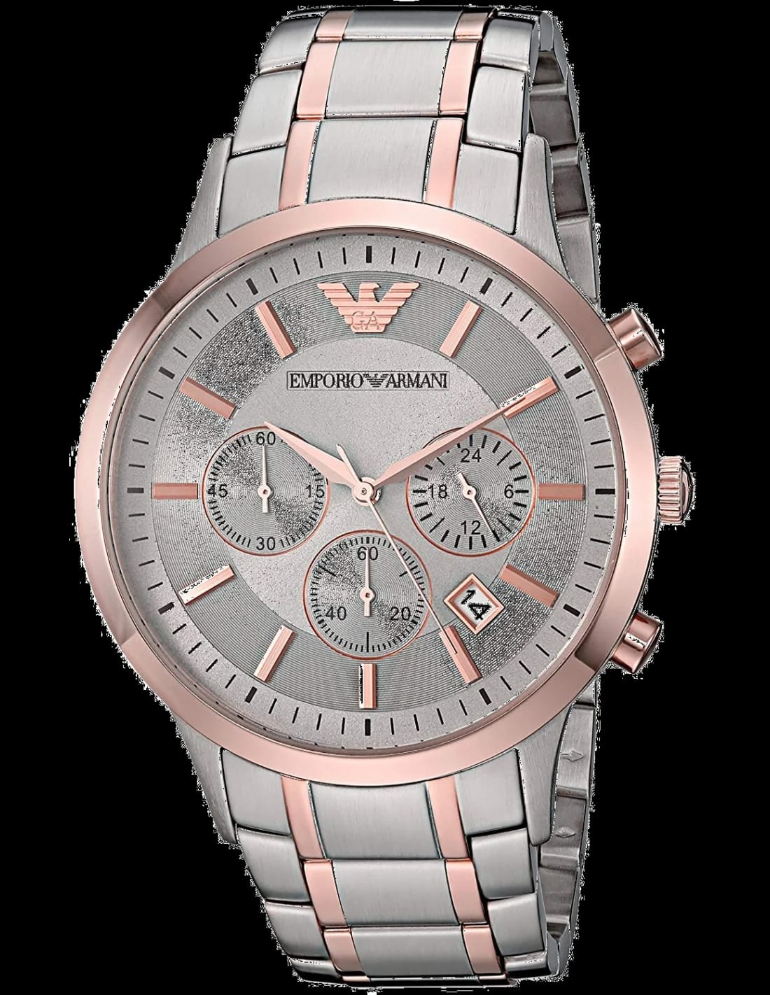Emporio Armani AR11077 cadran noir et bracelet cuir — Montres Outlet
