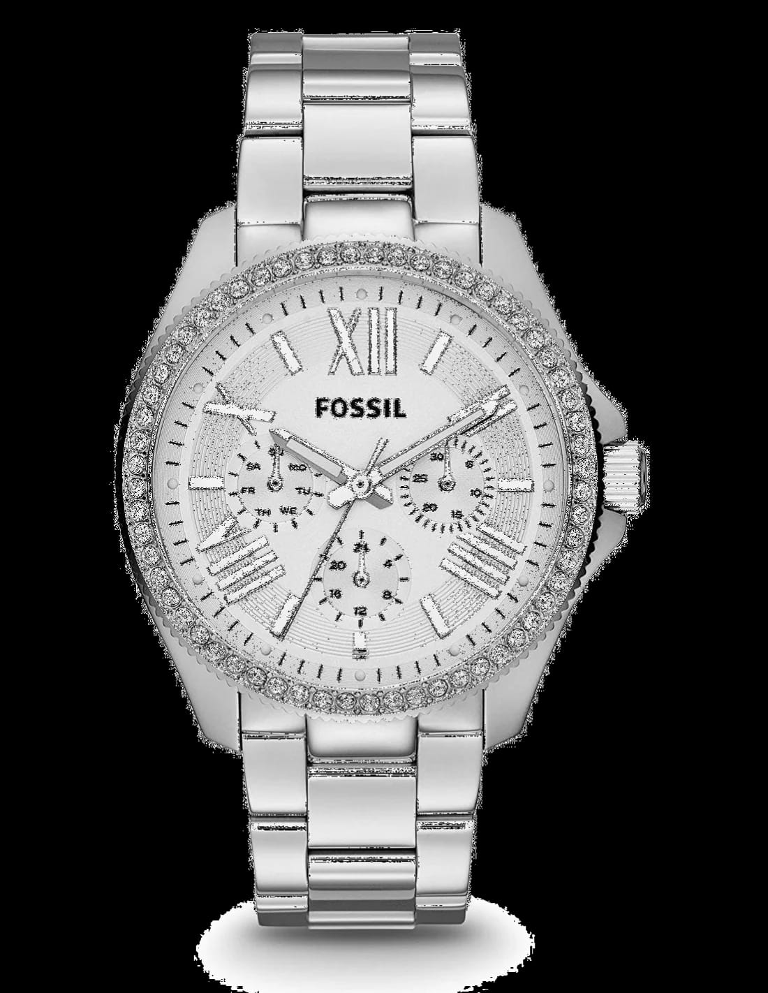 Fossil AM4481 cadran noir et bracelet cuir — Montres Outlet